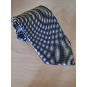 Ermenegildo Zegna Blue Gingham Jacquard Silk Narrow Necktie